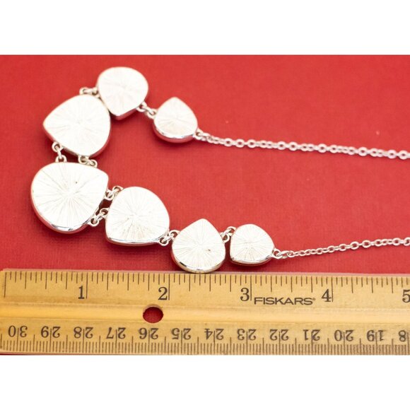 18 inch, Vintage Blue Teardrop Faux Gems Bib Necklace by Liz Claiborne - F47 - Picture 3 of 3